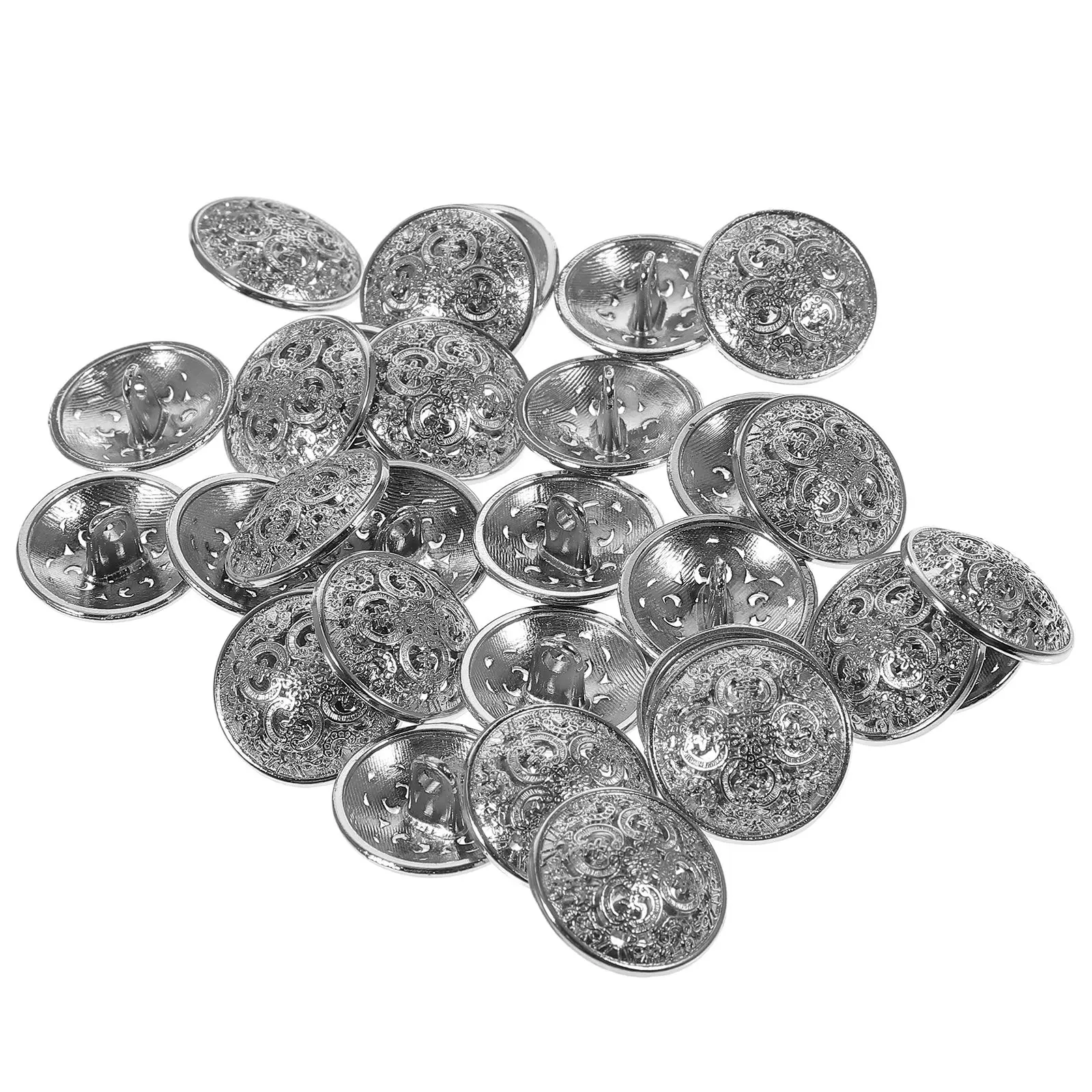 30 Pcs Metal Buttons Coat Decorative Large Silver Sewing for Clothes Hollow Jacket Jeans
30 Pcs Metal Buttons Coat Decorative Large Silver Sewing for Clothes Hollow Jacket Jeans