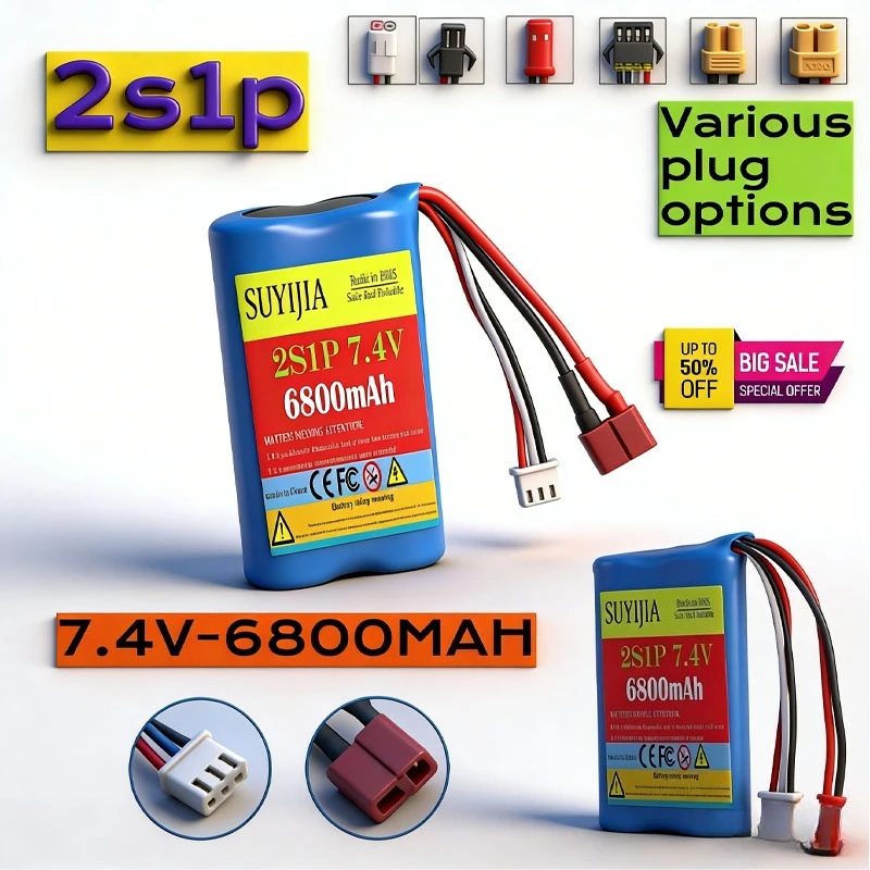2s1p 7.4V 6800mAh Upgrade Li-ion Battery with USB Charger for MN82 MN128 MN78 LC79 Remote Control Car Battery 2S 18650 25C
2s1p 7.4V 6800mAh Upgrade Li-ion Battery with USB Charger for MN82 MN128 MN78 LC79 Remote Control Car Battery 2S 18650 25C