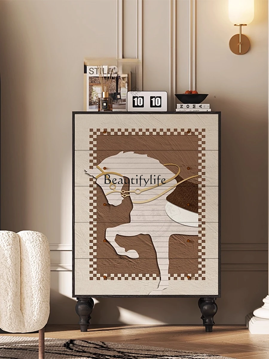 French Vintage Solid Wood Entryway Decorative Storage Cabinet Wall-Mounted Drawer Cabinet 
French Vintage Solid Wood Entryway Decorative Storage Cabinet Wall-Mounted Drawer Cabinet