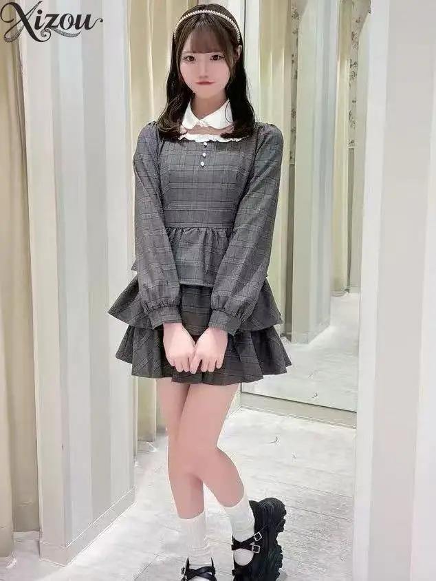 Women's Peter Pan Collar Long Sleeve Dress Japanese Style Sweet Spring and Autumn Casual Short Dresses for Girls
Women's Peter Pan Collar Long Sleeve Dress Japanese Style Sweet Spring and Autumn Casual Short Dresses for Girls