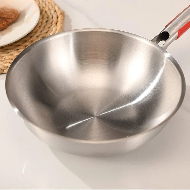 304 stainless steel wok with cover non-stick skillet frying pan Multifunctional frying pan induction cooker Gas stove universal
304 stainless steel wok with cover non-stick skillet frying pan Multifunctional frying pan induction cooker Gas stove universal