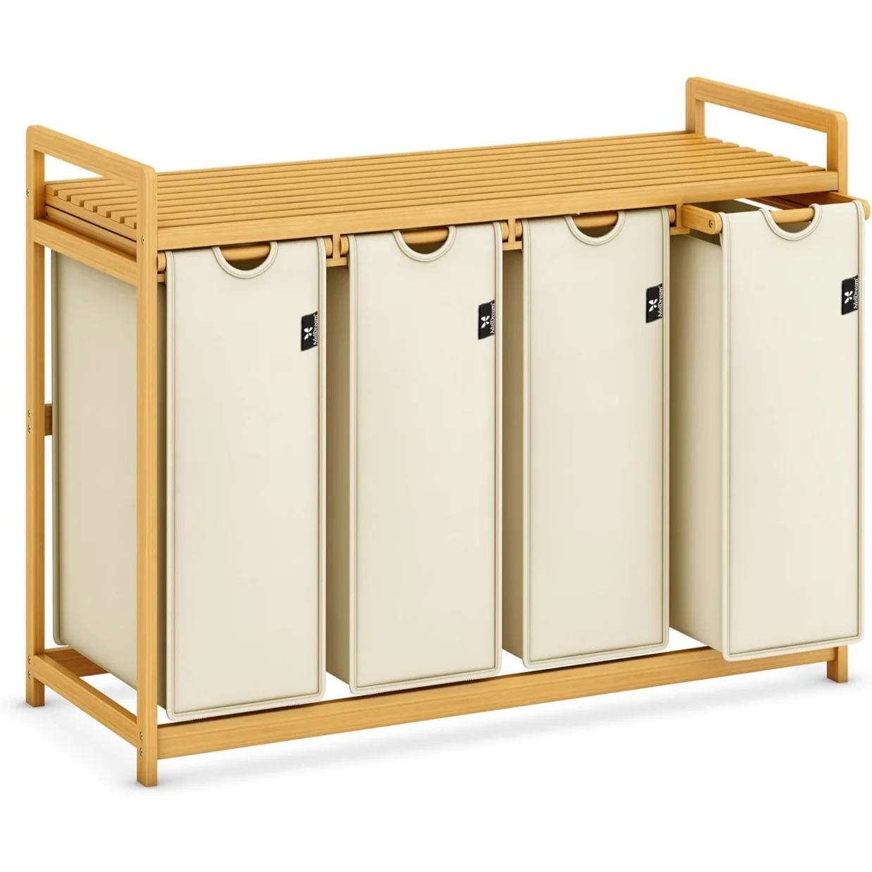 Корзина для сортировки белья Bathola Bamboo с 4 съемными мешками, 200 л, большая корзина для белья с полкой, органайзер для сортировки белья
Корзина для сортировки белья Bathola Bamboo с 4 съемными мешками, 200 л, большая корзина для белья с полкой, органайзер для сортировки белья
