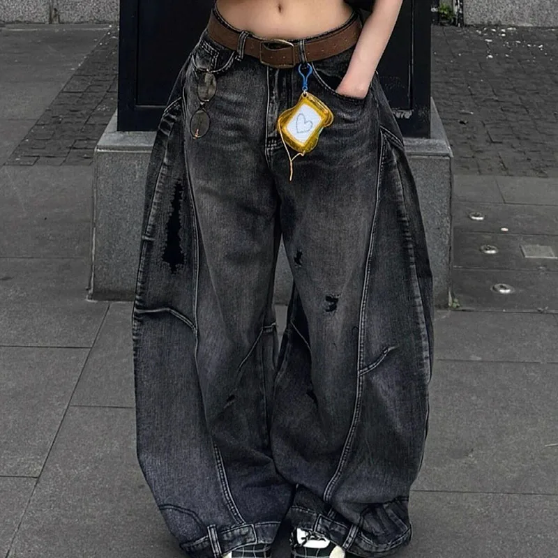 Y2K Black Jeans Women Vintage High Waisted Cargo Jeans Straight Casual Loose Chic Big Size Wide Leg Denim Baggy Pants 2026Summer
Y2K Black Jeans Women Vintage High Waisted Cargo Jeans Straight Casual Loose Chic Big Size Wide Leg Denim Baggy Pants 2026Summer