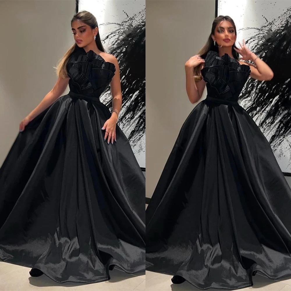 Customized Exquisite Black Satin Evening Dress Temperament Strapless Sleeveless Homecoming Dress Elegant Special Occasion Gowns
Customized Exquisite Black Satin Evening Dress Temperament Strapless Sleeveless Homecoming Dress Elegant Special Occasion Gowns