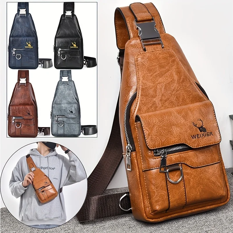 1 Men'S New Faux Leather Retro Casual Simple Chest Bag, Crossbody Large Capacity Multi Compartment Premium Men'S Crossbody Bag, Suitable For Carrying On The Go.
1 Men'S New Faux Leather Retro Casual Simple Chest Bag, Crossbody Large Capacity Multi Compartment Premium Men'S Crossbody Bag, Suitable For Carrying On The Go.