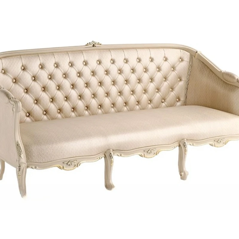 Solid wood carving flower fabric sofa combination French villa living room furniture
Solid wood carving flower fabric sofa combination French villa living room furniture