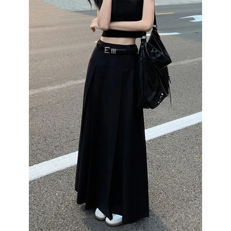 Streetwear Black Midi Skirt Women Fashion Preppy Belt Pleated Skirts Summer Korean Elegant High Waist Casual A Line Suit Faldas
Streetwear Black Midi Skirt Women Fashion Preppy Belt Pleated Skirts Summer Korean Elegant High Waist Casual A Line Suit Faldas