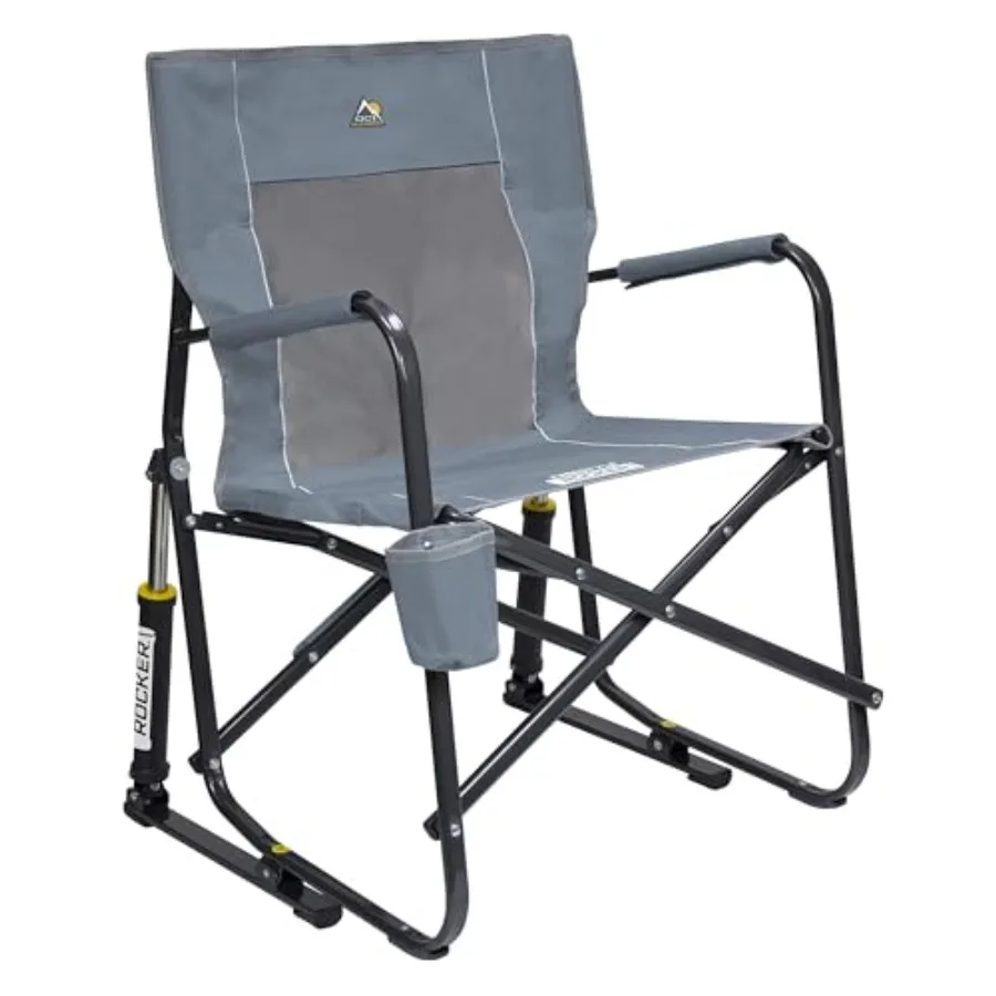 Camping Chair Portable Folding Rocking Chair for Outdoors, Steel Frame Grey Chair with Durable Armrests, Built-in Drink Holder
Camping Chair Portable Folding Rocking Chair for Outdoors, Steel Frame Grey Chair with Durable Armrests, Built-in Drink Holder