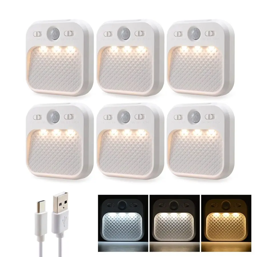 Night Light with Motion Detector 6 Pack, Cabinet Light Dimmable with Timer Function, Staircase Lighting 3 Color Temperature 3000
Night Light with Motion Detector 6 Pack, Cabinet Light Dimmable with Timer Function, Staircase Lighting 3 Color Temperature 3000