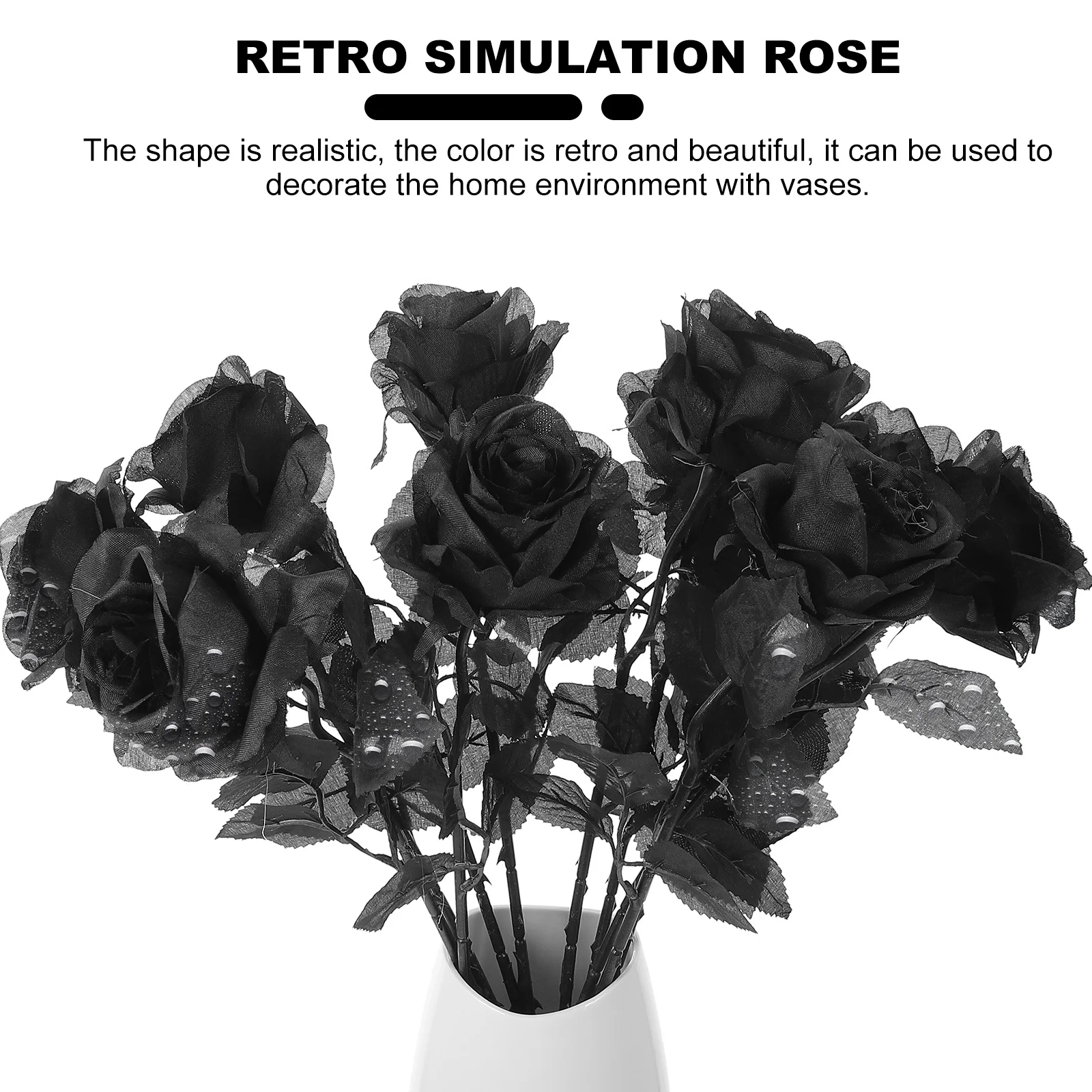 10Pcs Dark Faux Rose Flower Realistic Black Rose Simulation Floral Decor for Living Room Bedroom Office Coffee Shop Decoration
10Pcs Dark Faux Rose Flower Realistic Black Rose Simulation Floral Decor for Living Room Bedroom Office Coffee Shop Decoration