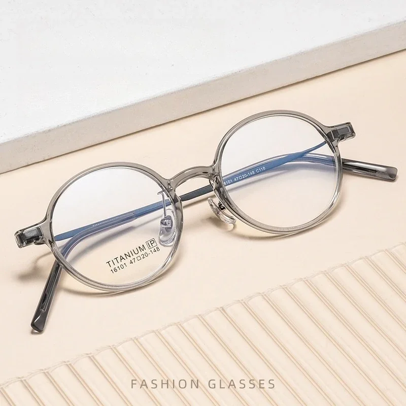 Ultra-light Flexible Small Face Eyewear Pure Titanium Retro Round Optical Prescription Eyeglasses Myopia Frames Men and Women
Ultra-light Flexible Small Face Eyewear Pure Titanium Retro Round Optical Prescription Eyeglasses Myopia Frames Men and Women