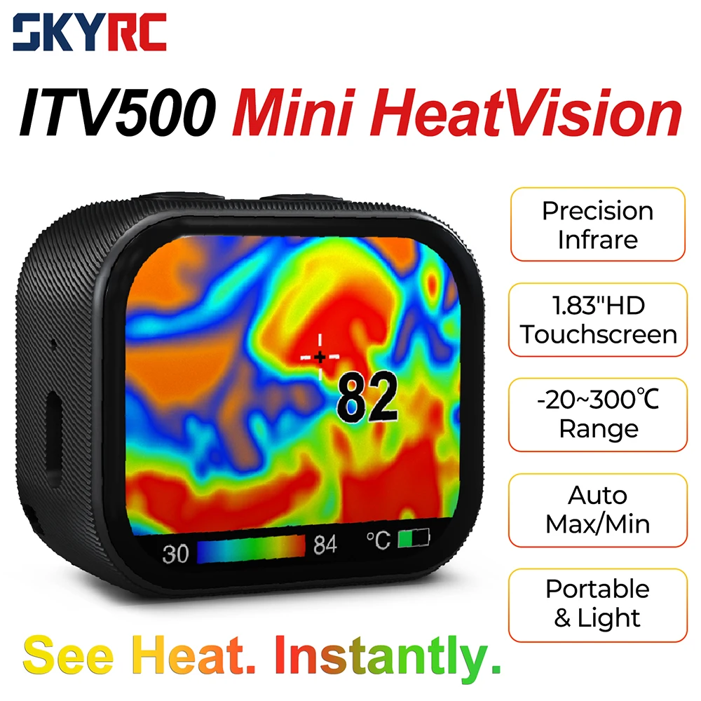 SkyRC Thermal Imager Mini HeatVision ITV500 Infrared Temperature Imager with Touchscreen for RC Motor ESC Battery Monitoring
SkyRC Thermal Imager Mini HeatVision ITV500 Infrared Temperature Imager with Touchscreen for RC Motor ESC Battery Monitoring