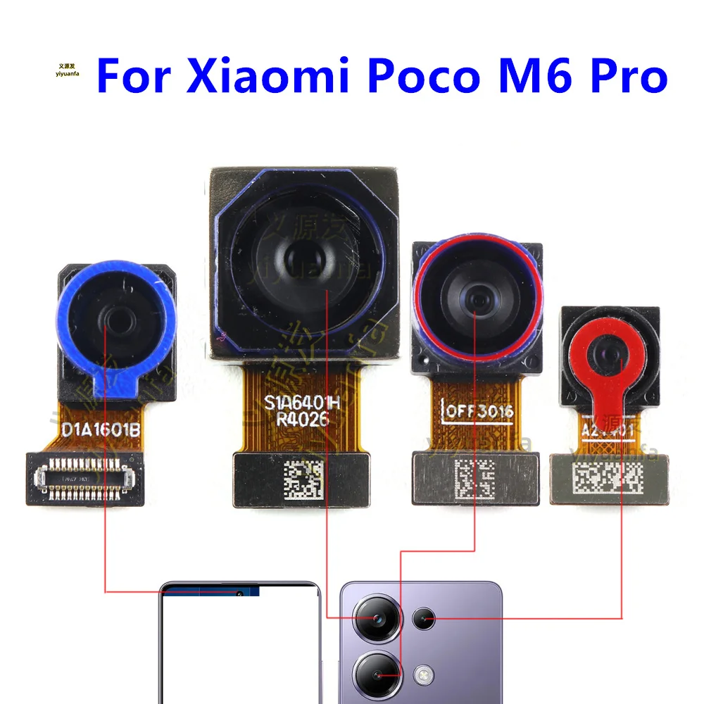 Front Rear Back Camera For Xiaomi Poco M6 Pro Wide Ultrawide Macro Facing Camera Module Flex Cable Replacement Spare Parts
Front Rear Back Camera For Xiaomi Poco M6 Pro Wide Ultrawide Macro Facing Camera Module Flex Cable Replacement Spare Parts