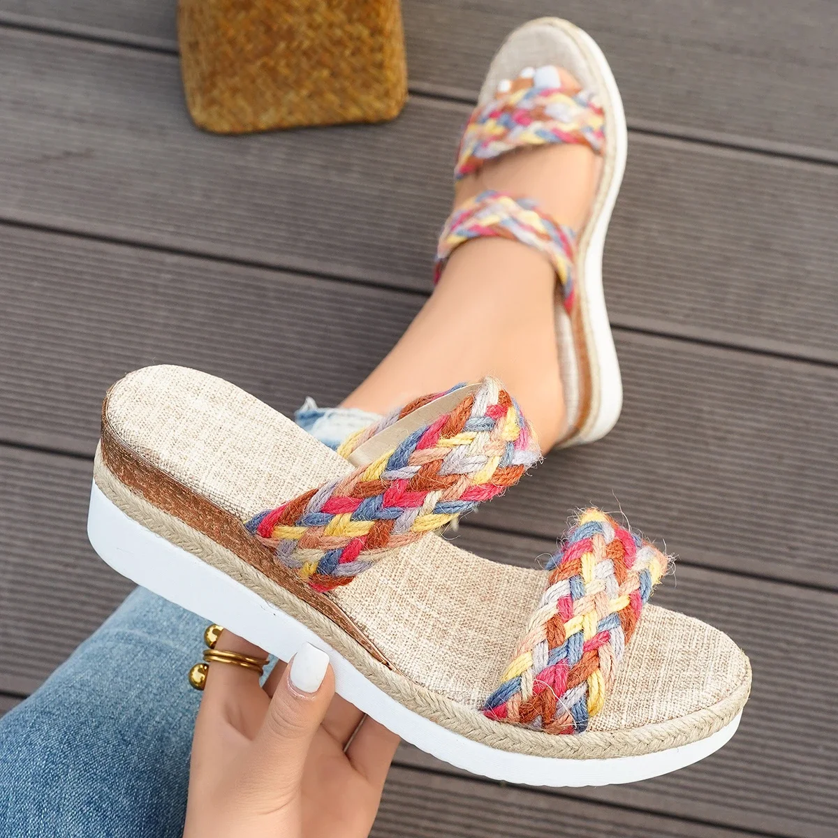 Women Wedge Plus Size Slippers Wool Platform Anti-Slip Wear-Resistant Women Sandals Summer New Round Toe Open Toe Shoes Women
Women Wedge Plus Size Slippers Wool Platform Anti-Slip Wear-Resistant Women Sandals Summer New Round Toe Open Toe Shoes Women