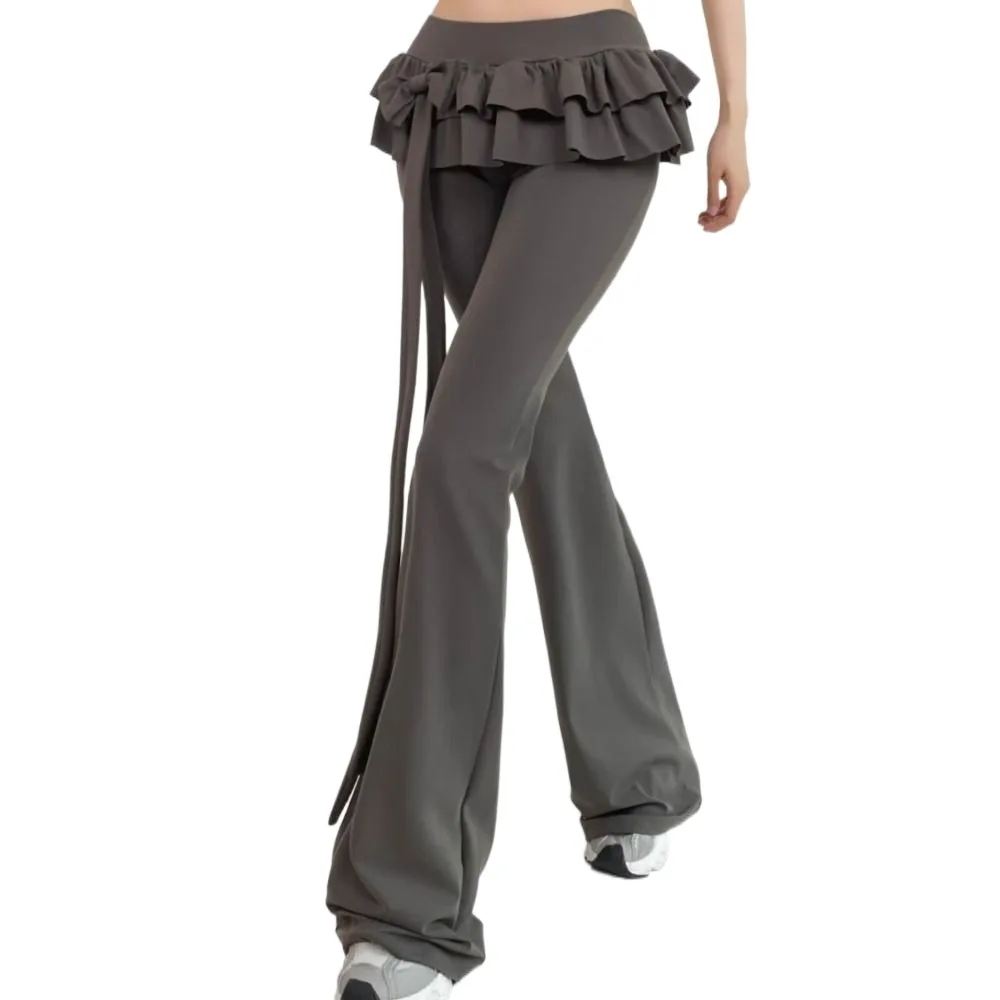 Fashion Ice Silk Apron Skirt Flared Pants Y2k Bowknot Tassel Casual Pants for Women Low Waist Chic Bell-bottom Trousers Ladies
Fashion Ice Silk Apron Skirt Flared Pants Y2k Bowknot Tassel Casual Pants for Women Low Waist Chic Bell-bottom Trousers Ladies