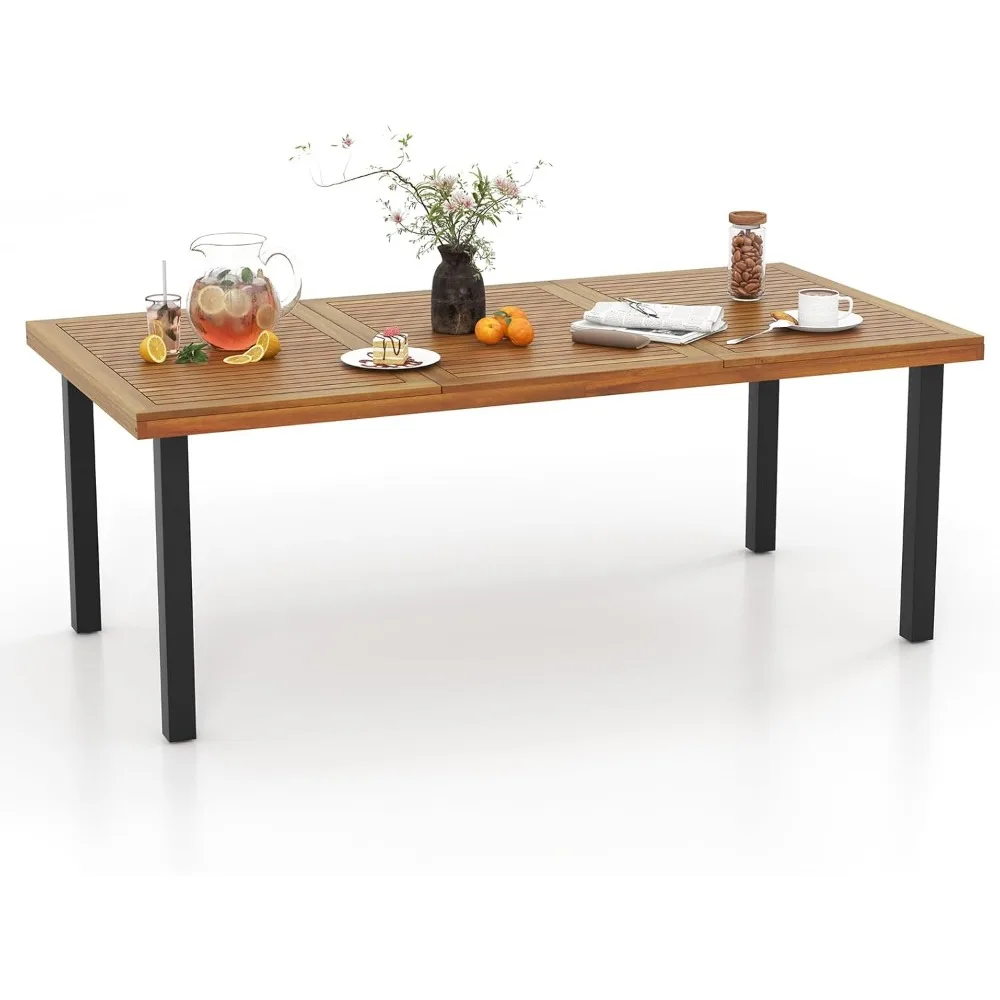 Acacia Wood Dining Table, 8-Person Patio Table for Outdoors & Indoors, Rustic Rectangular Bistro Table with Umbrella Hole,
Acacia Wood Dining Table, 8-Person Patio Table for Outdoors & Indoors, Rustic Rectangular Bistro Table with Umbrella Hole,