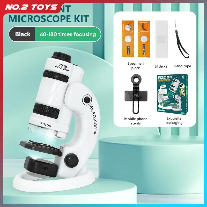 60X-180X Handheld Children's Microscope Kit Portable Lab Microscopes Biological Science Early Learning Educational Toy for Kids
60X-180X Handheld Children's Microscope Kit Portable Lab Microscopes Biological Science Early Learning Educational Toy for Kids