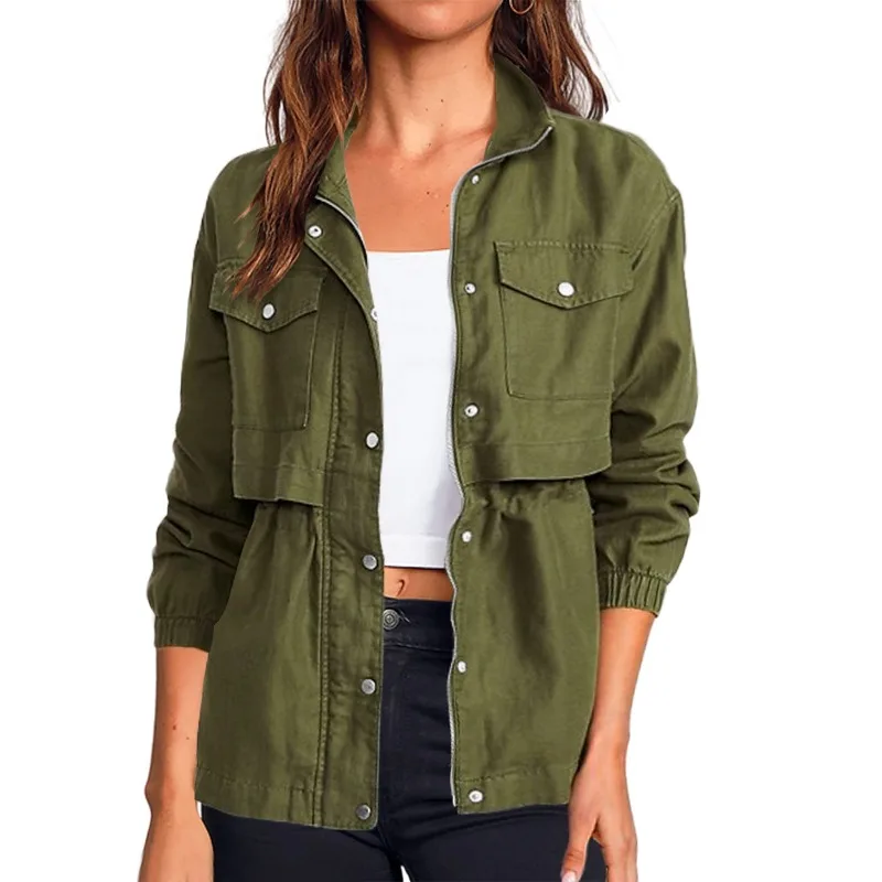 Women Solid Color Zipper Cardigan Coat 2023 Spring Autumn Coat and Trench Coat Women Long Sleeve Loose Turn-down Collar Coat Top
Women Solid Color Zipper Cardigan Coat 2023 Spring Autumn Coat and Trench Coat Women Long Sleeve Loose Turn-down Collar Coat Top