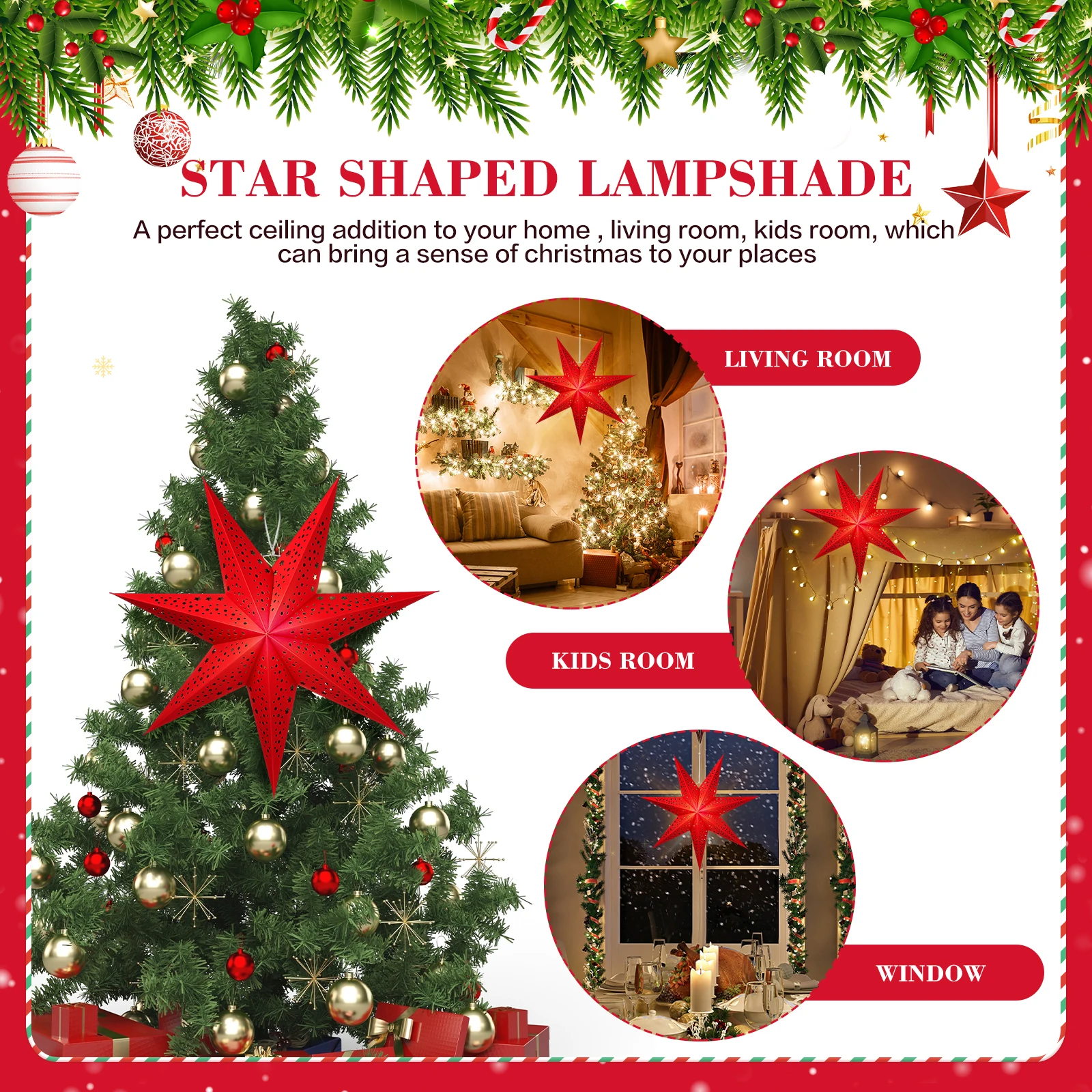 3Pcs Christmas Star Lamp Shade Ceiling Light Shade article Laser Star paper Hanging Light cover home party festival Lantern deco
3Pcs Christmas Star Lamp Shade Ceiling Light Shade article Laser Star paper Hanging Light cover home party festival Lantern deco