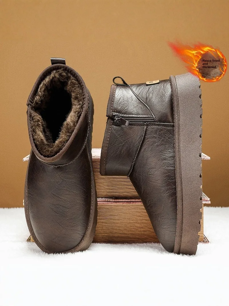Men's Winter Fleece Lined Snow Boots Casual Waterproof Anti-slip Thick Bottom Cotton Shoes for Youth Leisure Breadskin Boots
Men's Winter Fleece Lined Snow Boots Casual Waterproof Anti-slip Thick Bottom Cotton Shoes for Youth Leisure Breadskin Boots
