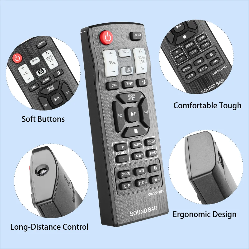 COV30748163 Remote Control Compatible with LG Sound Bar LAS355B LAC450B LAS350B S35A1-W
COV30748163 Remote Control Compatible with LG Sound Bar LAS355B LAC450B LAS350B S35A1-W