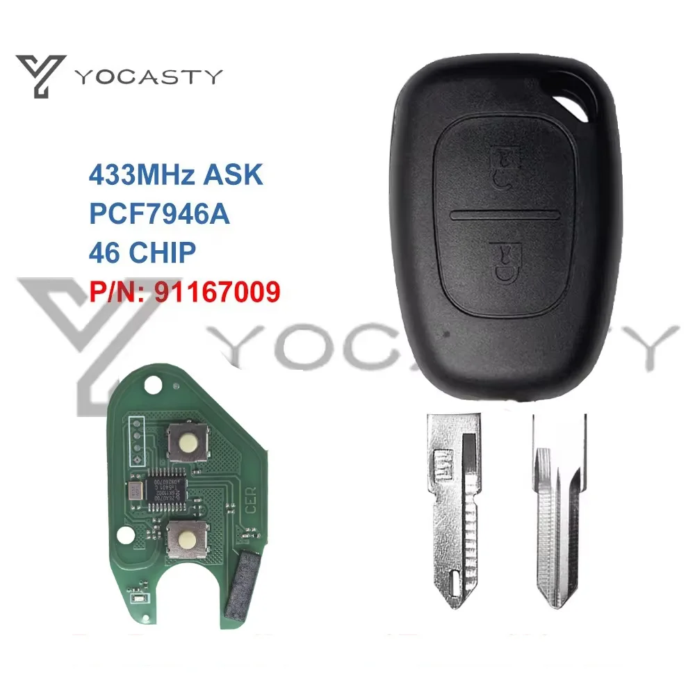 YOCASTY P/N: 91167009 PCF7946A NE73 Remote Car Key For Renault Master Traffic Kangoo Interstar Primastar Vauxhall Vivaro
YOCASTY P/N: 91167009 PCF7946A NE73 Remote Car Key For Renault Master Traffic Kangoo Interstar Primastar Vauxhall Vivaro