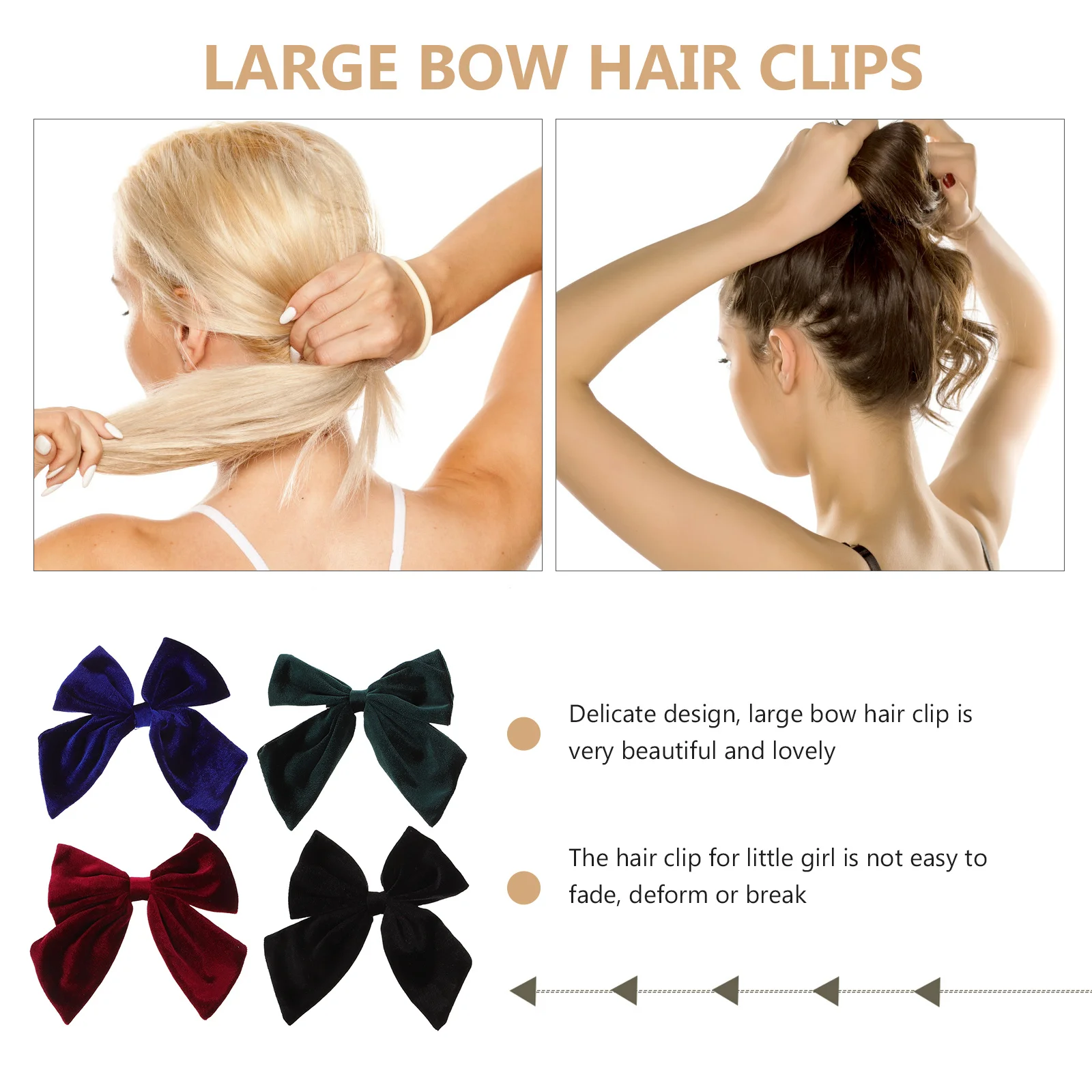 4Pcs Hair Bow for Little Girl Elegant Large Bow Clip Delicate Color Accessory Comfortable All-Day Wear Kids Gift
4Pcs Hair Bow for Little Girl Elegant Large Bow Clip Delicate Color Accessory Comfortable All-Day Wear Kids Gift