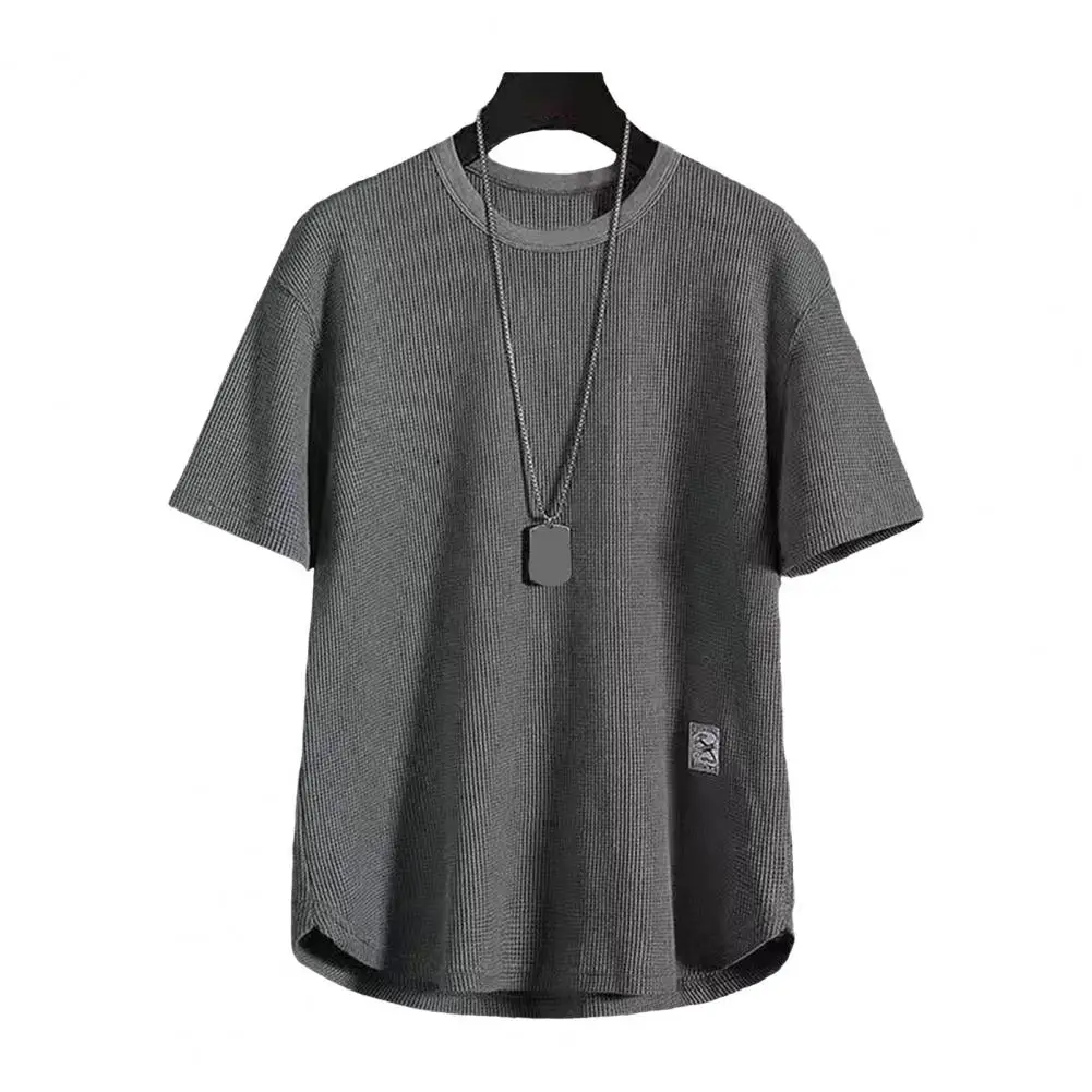 Men Summer T-shirt Half Sleeves Solid Crew Neck Waffle Texture Mid Length Loose Casual Daily Sport Teenager Workout Top
Men Summer T-shirt Half Sleeves Solid Crew Neck Waffle Texture Mid Length Loose Casual Daily Sport Teenager Workout Top