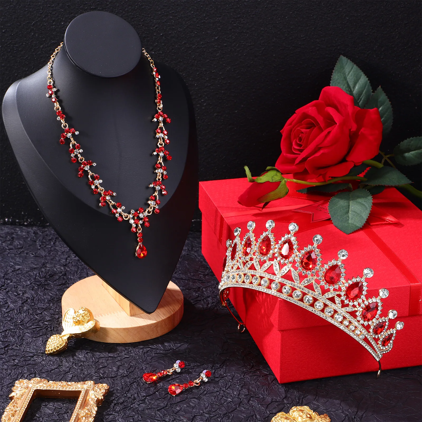 1 set Crown Necklace Earrings Set Silver Bridal Crowns Wedding Jewelry for Women Bride Tiaras Rhinestones Kits Accessories
1 set Crown Necklace Earrings Set Silver Bridal Crowns Wedding Jewelry for Women Bride Tiaras Rhinestones Kits Accessories