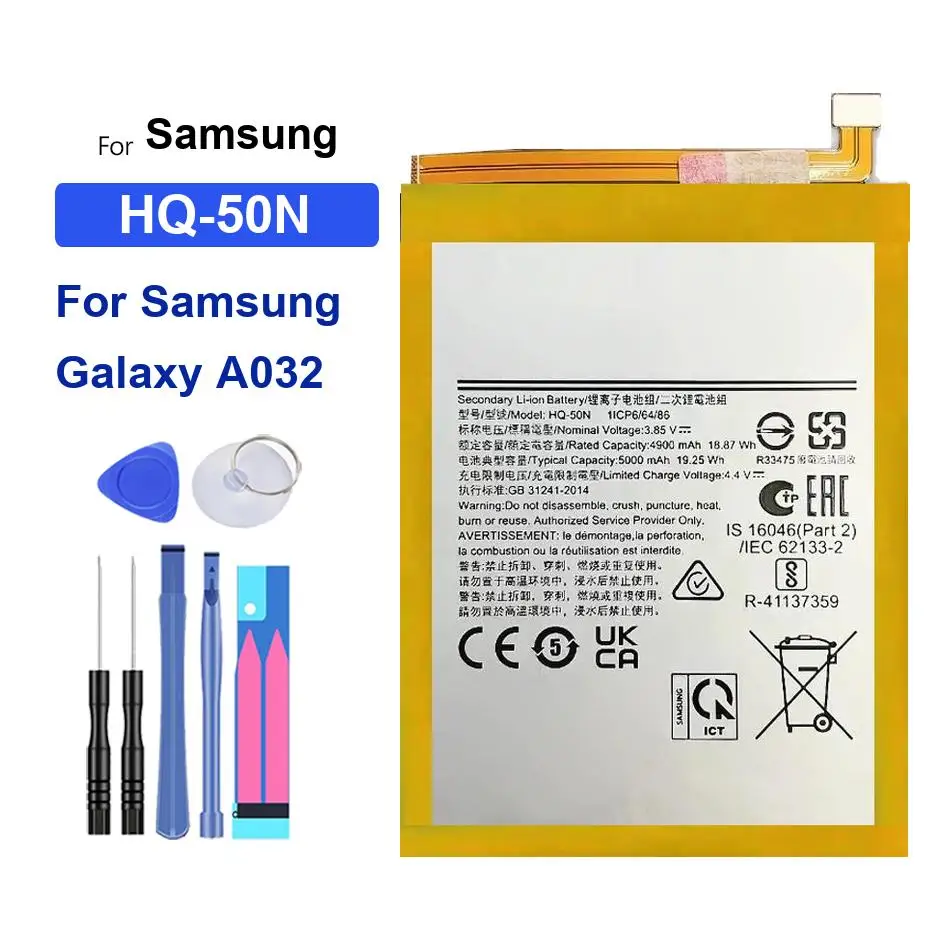 HQ-50N Fast Charging 5000mAh Mobile Phone Battery For Samsung Galaxy A032
HQ-50N Fast Charging 5000mAh Mobile Phone Battery For Samsung Galaxy A032