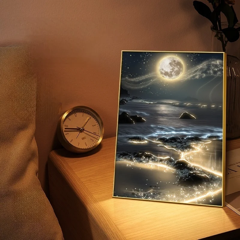 Современный лунный свет, волны, изголовье кровати, светодиодная декоративная живопись, украшение дома, гостиная, спальня, диван, фон, коридор, настенный светильник
Современный лунный свет, волны, изголовье кровати, светодиодная декоративная живопись, украшение дома, гостиная, спальня, диван, фон, коридор, настенный светильник