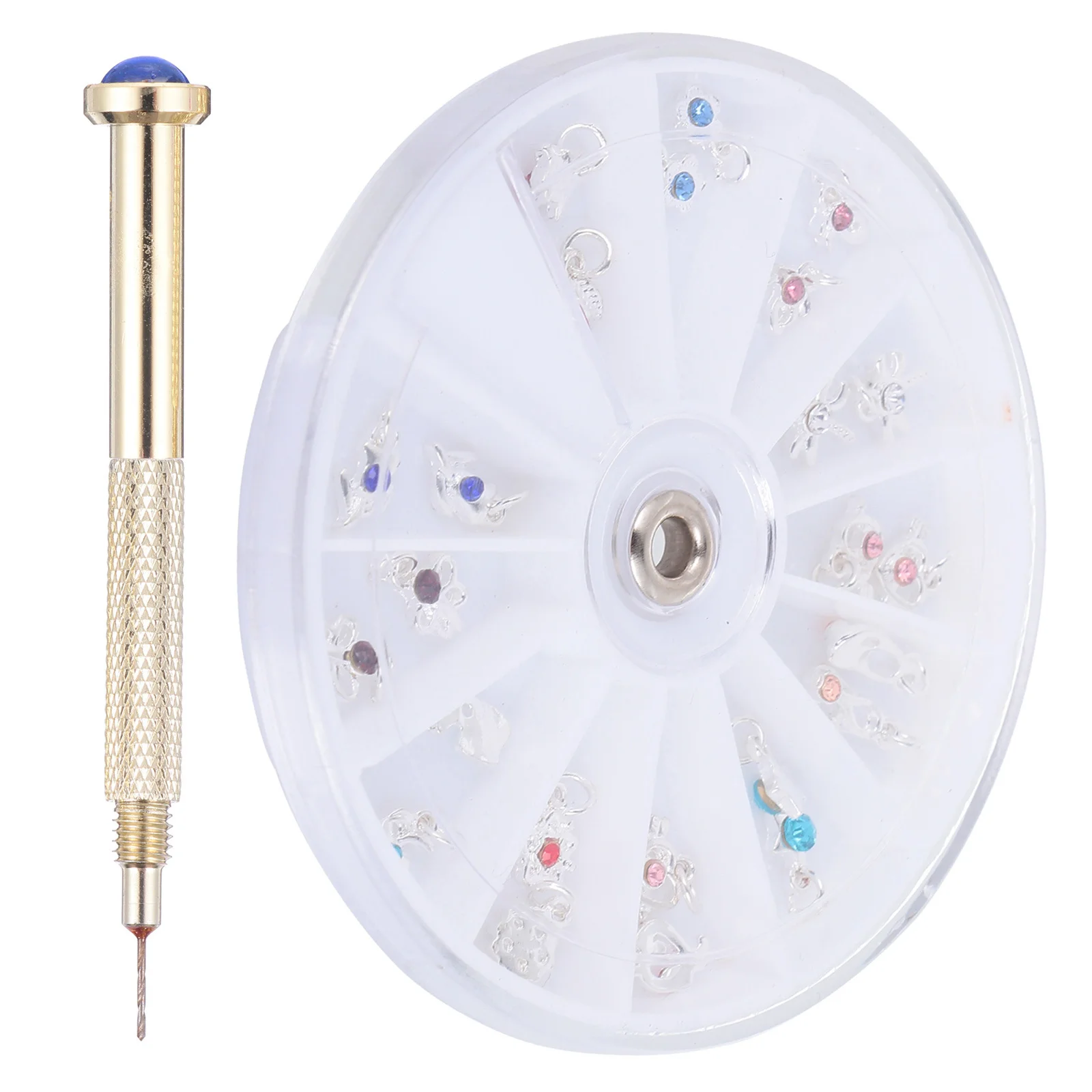 24Pcs Nail Piercing Drill Set Compact Portable Nail Art Charms Pendants Highlight Fingernail Jewelry Drill Tool Manicure Gift
24Pcs Nail Piercing Drill Set Compact Portable Nail Art Charms Pendants Highlight Fingernail Jewelry Drill Tool Manicure Gift