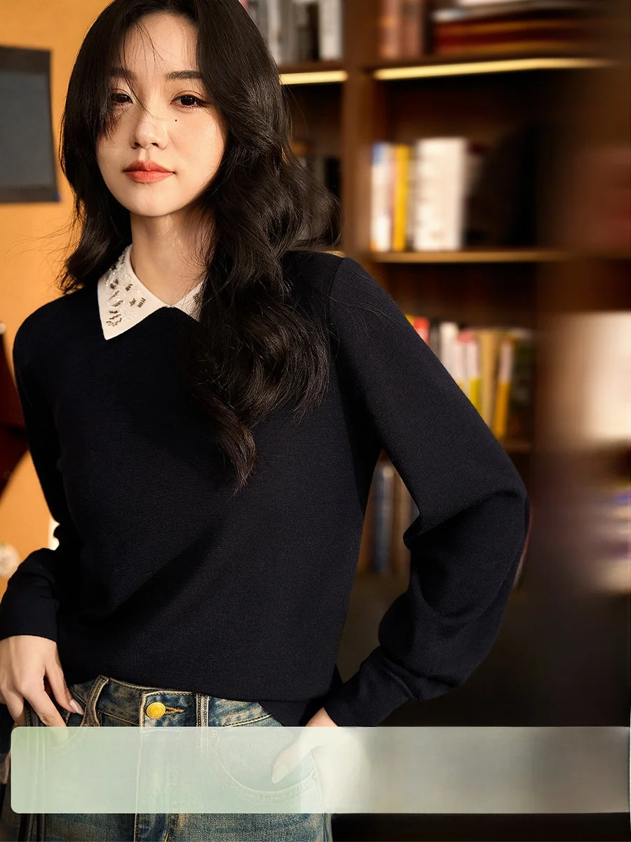 Мягкий шерстяной вязаный свитер Xhange с вышитым воротником, стандартной шириной плеч, длинными рукавами, женский, модный, для повседневной носки
Мягкий шерстяной вязаный свитер Xhange с вышитым воротником, стандартной шириной плеч, длинными рукавами, женский, модный, для повседневной носки