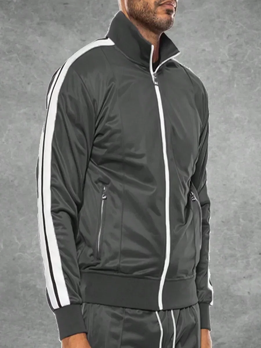 Mens Side Stripe Zip Up Track Jacket And Pant Two Piece Set
Mens Side Stripe Zip Up Track Jacket And Pant Two Piece Set