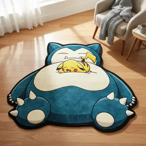 ポケモン カビゴン ピカチュウ かわいいアニメラグ 快適で可愛いお部屋の装飾 超ソフトプラッシュカーペット/フロアマット ゲーミングセットアップギフト ホーム