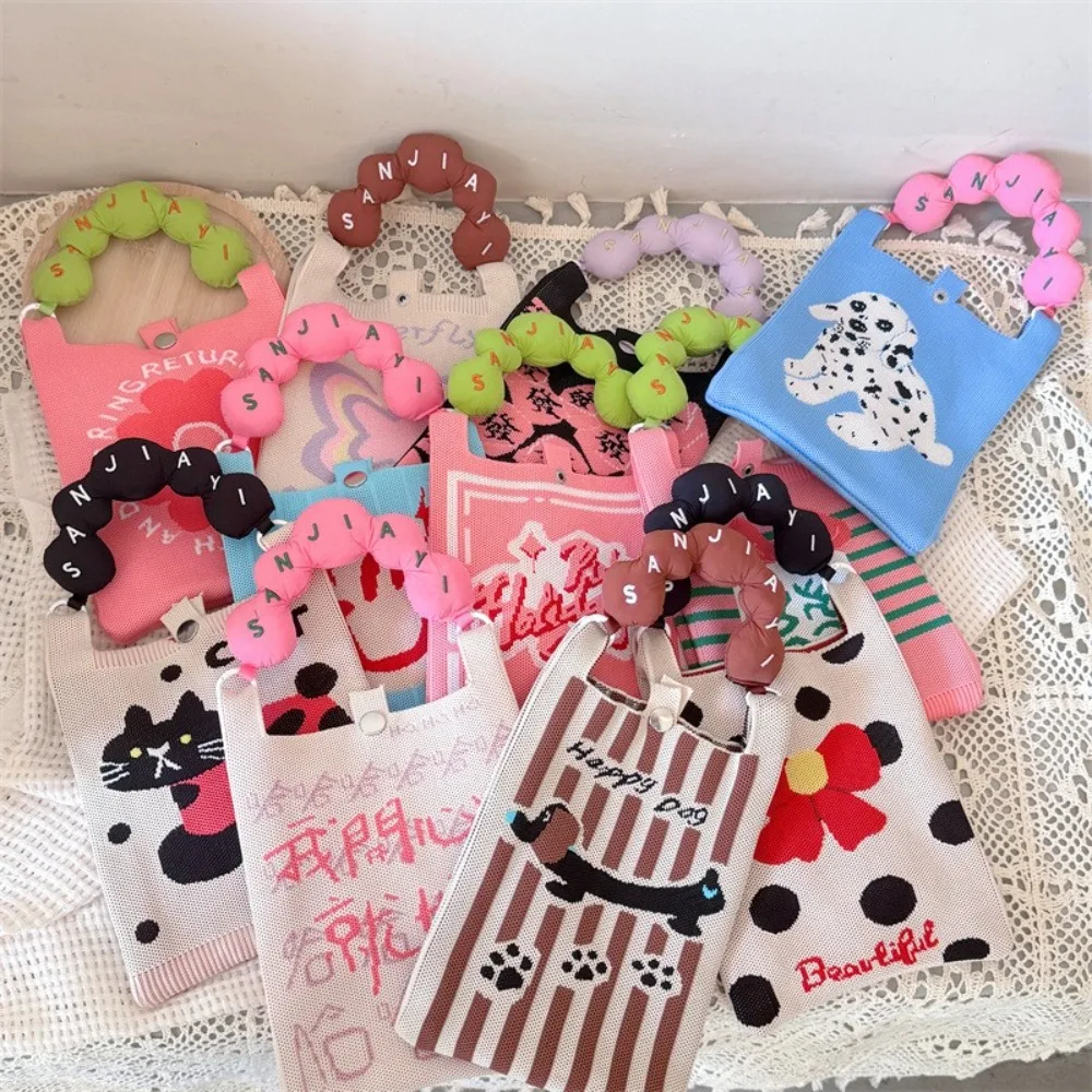 Puff handle Mini Knit Handbag Phone Bag Cartoon Patterns Children's Crossbody Bag Casual Small Square Bag Mini Knot Wrist Bag
Puff handle Mini Knit Handbag Phone Bag Cartoon Patterns Children's Crossbody Bag Casual Small Square Bag Mini Knot Wrist Bag