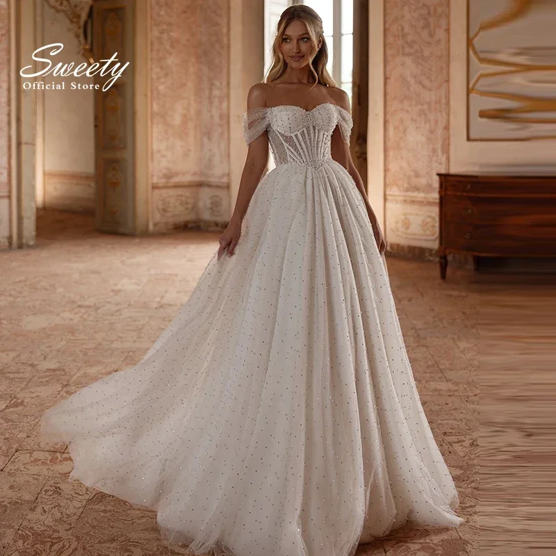 Elegant Wedding Dress Lace Organza Pearls With Embroidery A-Line Ball Gown Boat Neck Full Sleeve Bridal Zipper Vestido De Novia
Elegant Wedding Dress Lace Organza Pearls With Embroidery A-Line Ball Gown Boat Neck Full Sleeve Bridal Zipper Vestido De Novia