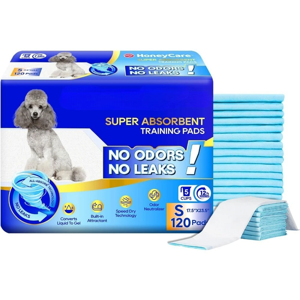 Small 175x235 Puppy Training Pads 120 Count Ultra Absorbent Odor Control Leak Proof 5 Layer Quick Dry Blue
Small 175x235 Puppy Training Pads 120 Count Ultra Absorbent Odor Control Leak Proof 5 Layer Quick Dry Blue