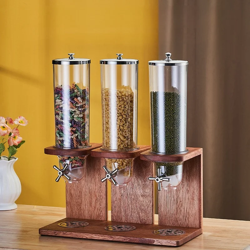 2-Head Creative Oat Dispenser with Wooden Base Cereal Dry Food Storage Jar Bin Multi Grain Container Canister for Kitchen
2-Head Creative Oat Dispenser with Wooden Base Cereal Dry Food Storage Jar Bin Multi Grain Container Canister for Kitchen