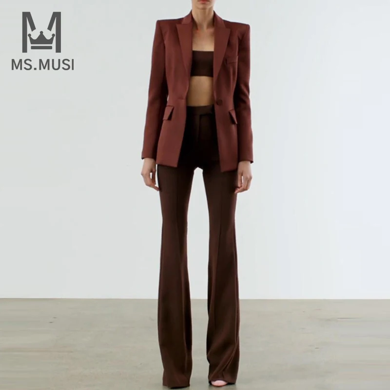 MSMUSI 2023 New Fashion Women Sexy Solid Two Piece Set Bodycon Turn Down Collar Long Sleeve Blazer Top Flared Long Pant Set Suit
MSMUSI 2023 New Fashion Women Sexy Solid Two Piece Set Bodycon Turn Down Collar Long Sleeve Blazer Top Flared Long Pant Set Suit