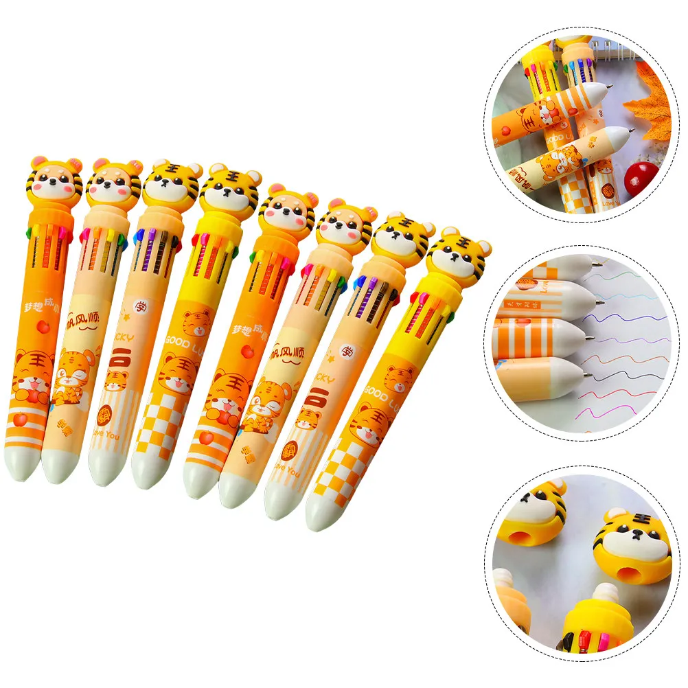 8Pcs Multicolor Ballpoint Pens Cartoon Tiger Design School Supplies Portable Multicolored Pen Set for Writing Drawing
8Pcs Multicolor Ballpoint Pens Cartoon Tiger Design School Supplies Portable Multicolored Pen Set for Writing Drawing