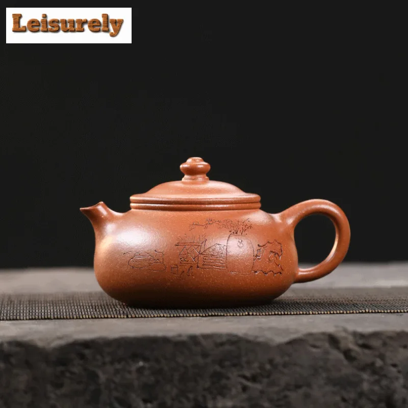 210ml Elegant Yixing Purple Clay Teapots Handmade Han Jiang Pot Raw Ore Downhill Mud Kettle With Strainer Zisha Tea Set Tea Gift 
210ml Elegant Yixing Purple Clay Teapots Handmade Han Jiang Pot Raw Ore Downhill Mud Kettle With Strainer Zisha Tea Set Tea Gift