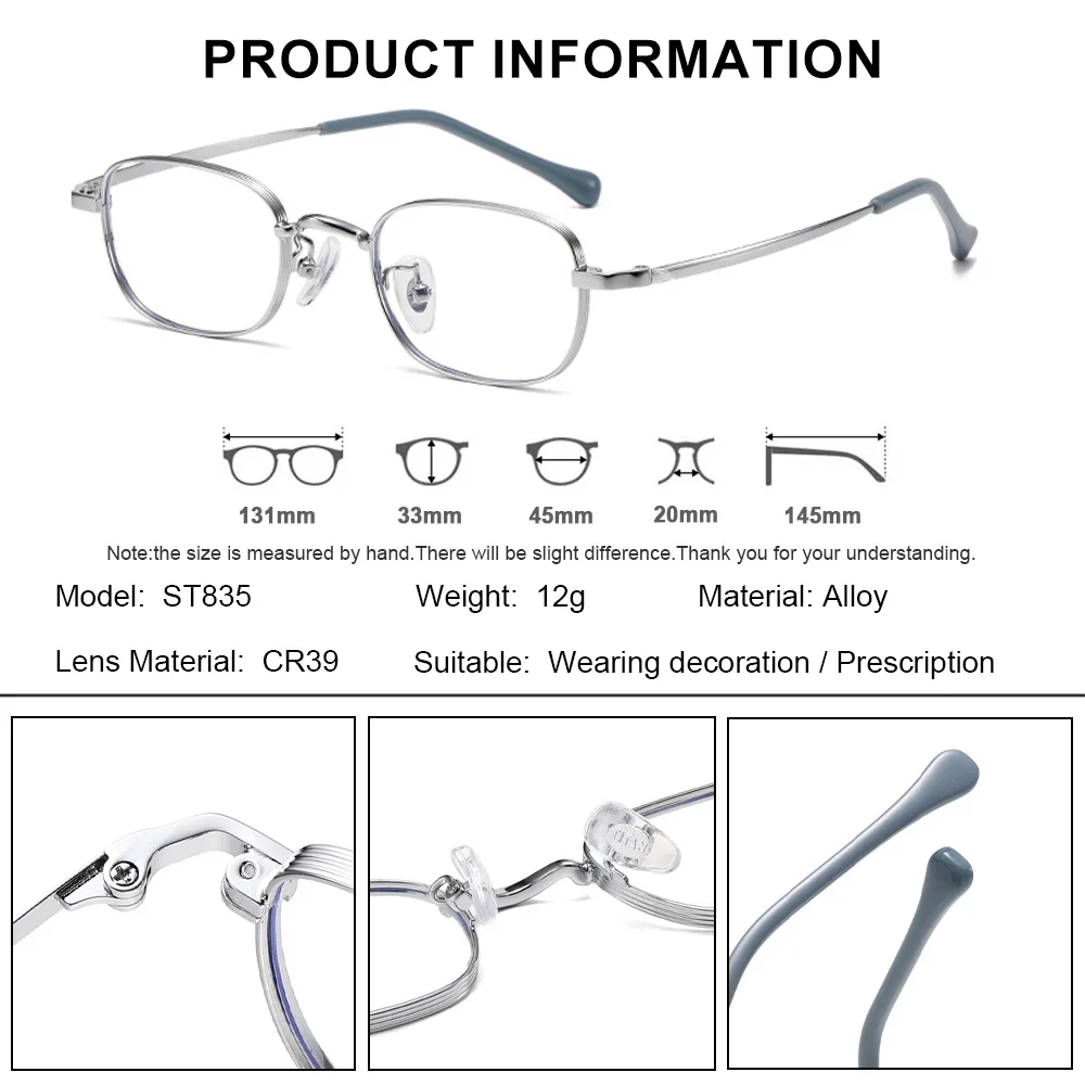 KIZN (S) Классическая сплавная маленькая оправа для близорукости, фотохромные очки по рецепту, прогрессивные очки с блокировкой нейтрального синего света
KIZN (S) Классическая сплавная маленькая оправа для близорукости, фотохромные очки по рецепту, прогрессивные очки с блокировкой нейтрального синего света