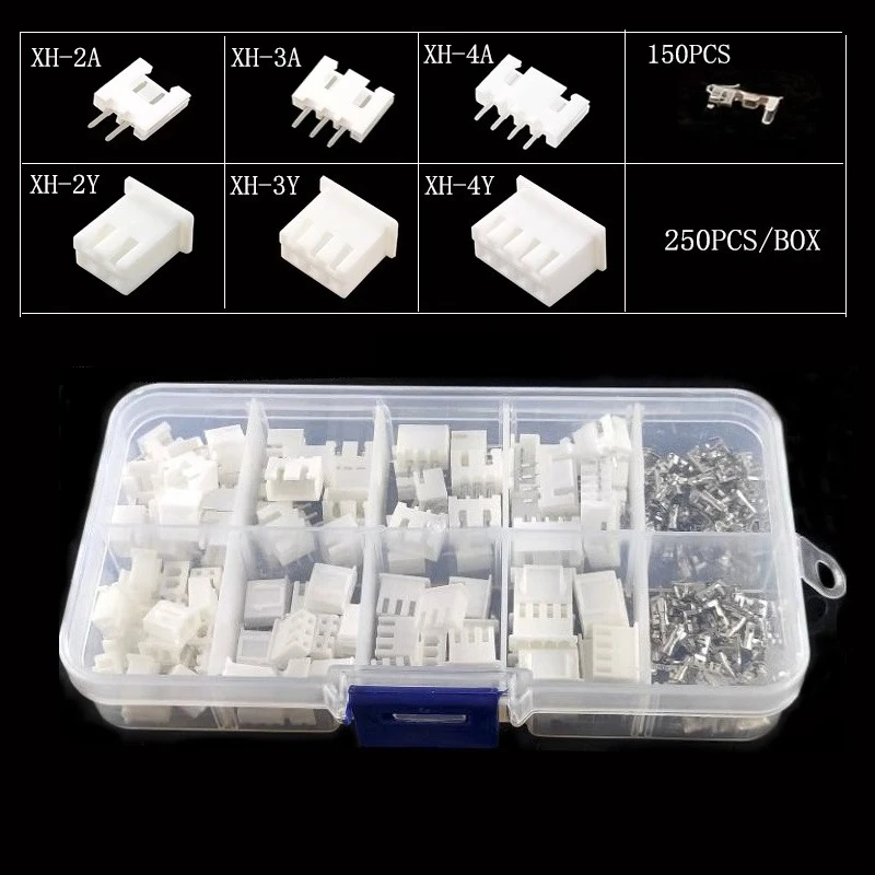 250PCS/Box 2Pin 3Pin 4Pin XH2.54mm Wiring Terminal Block Set Housings Pin Header Connectors For PCB Boards
250PCS/Box 2Pin 3Pin 4Pin XH2.54mm Wiring Terminal Block Set Housings Pin Header Connectors For PCB Boards
