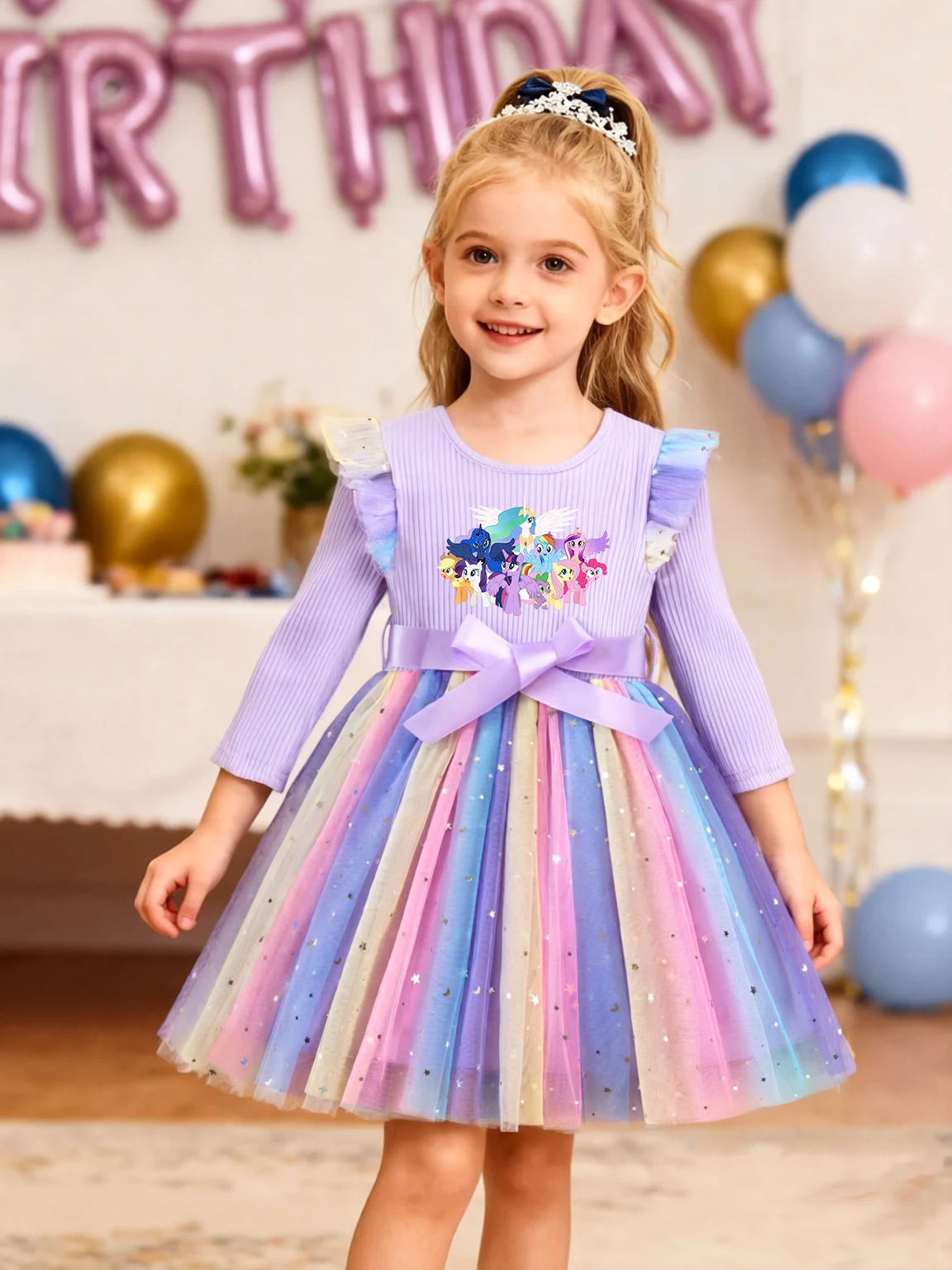 My Little Ponys Colorful Princess Dress for Kids Girls Casual Long Sleeve Sequin Mesh Dresses Party Gift 1-5Y
My Little Ponys Colorful Princess Dress for Kids Girls Casual Long Sleeve Sequin Mesh Dresses Party Gift 1-5Y