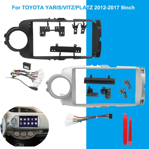 9 "Für TOYOTA YARIS/VITZ/PLATZ 2012-2017 Auto Radio Android Rahmen Stereo Panel Player Fascias kabelbaum Draht Canbus Decoder