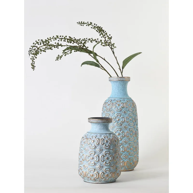 American retro relief large vase ceramic old and simple living room entrance dining table decoration hall furnishings
American retro relief large vase ceramic old and simple living room entrance dining table decoration hall furnishings