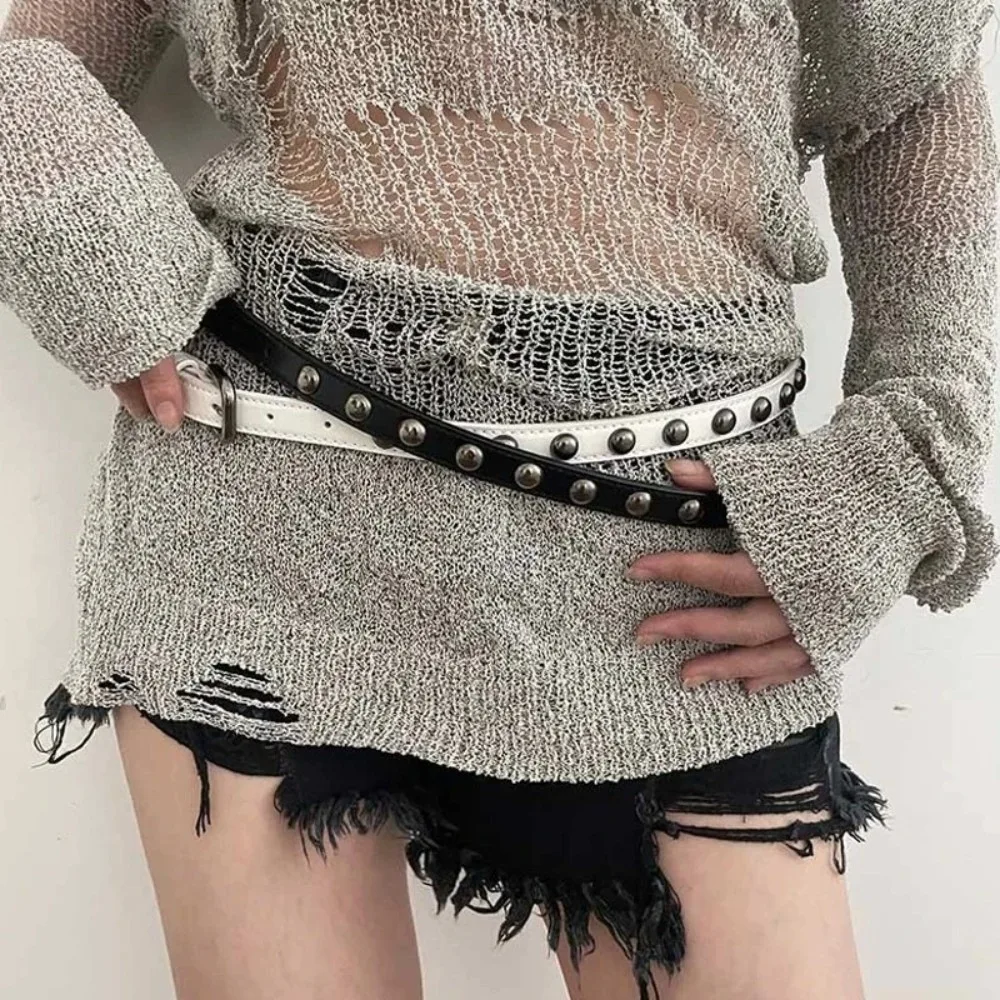Y2K Versatile Rivet Belt Pu Leather Retro Waist Chain Strap Punk Style Adjustable Thin Belt for Women
Y2K Versatile Rivet Belt Pu Leather Retro Waist Chain Strap Punk Style Adjustable Thin Belt for Women