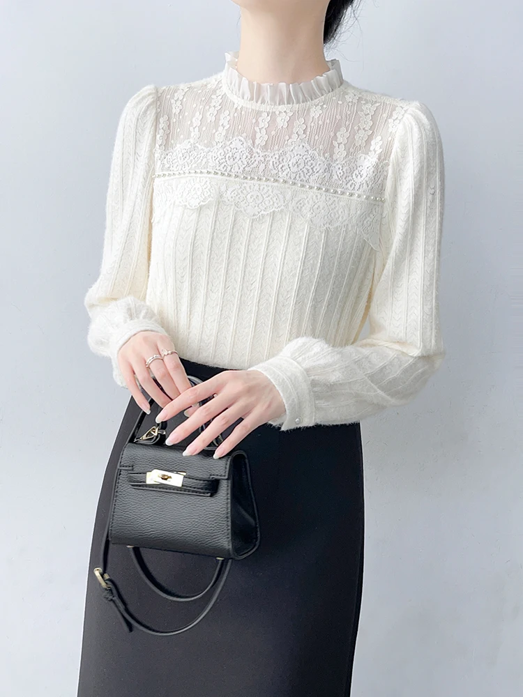 Корейский женский кружевной лоскутный топ с воротником-стойкой и вышивкой в Корейском стиле, длинный свек, термобезовый слой
Корейский женский кружевной лоскутный топ с воротником-стойкой и вышивкой в Корейском стиле, длинный свек, термобезовый слой