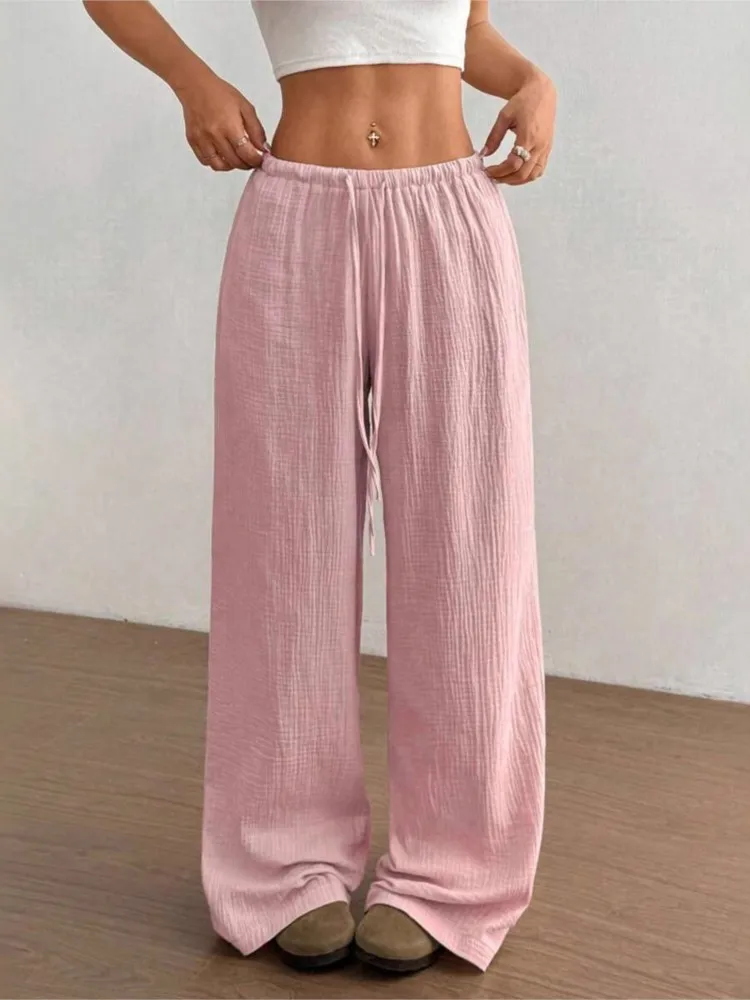 Women's Clothing 2026 Fashion Casual Long Pants Solid Color Trousers Simple Style Leace-up Loose All-match Fashion Comfortable
Women's Clothing 2026 Fashion Casual Long Pants Solid Color Trousers Simple Style Leace-up Loose All-match Fashion Comfortable